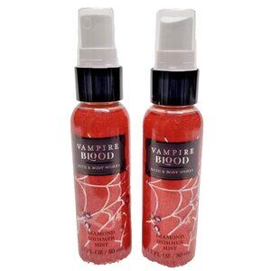 Bath & Body Works VAMPIRE BLOOD Diamond SHIMMER Mist Set of 2 HALLOWEEN New!!